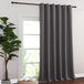 NICETOWN Glazen schuifgordijn voor deur, doorvoertule, thermisch geïsoleerd verduisterend terrasdeur gordijnpaneel voor slaapkamer/pergola (grijs, 1 paneel, 237 x 274 cm (b x l)
