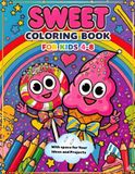 Sweet Coloring Book for Kids Ages 4-8: Adorable Candy, Ice Cream, Donuts, Cupcakes, Cookies and Sweet Treats with Happy Faces | Fun and Easy Coloring Pages for Girls and Boys