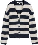 Tom Tailor Denim Vest met V-hals - Maat L - navy off white stripe