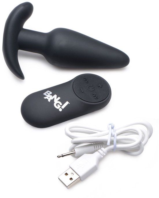 XR Brands BANG! Vibrerende Anaal Plug Met Afstandsbediening - Zwart