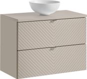 Ensemble de salle de bain : lavabo de 32 cm avec meuble de 80 cm, couleur cachemire