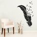 Plume Oiseaux Sticker Mural - 307x397 Cm - Noir