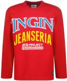 Vingino Host Jongens T-shirt Lange mouw Ronde hals Katoen Ribbon red Maat 176