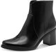 Tamaris - Dames - Enkellaarzen - Zwart - Synthetisch - Hakhoogte 5-7 cm - Maat 37