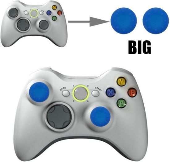 Ardran & Tookar Thumb grips - Controller Thumbgrips - Joystick Cap - Thumbsticks - Thumb Grip Cap voor Playstation PS4 en Xbox - 2 stuks Groot 8 dots extra grip Blauw