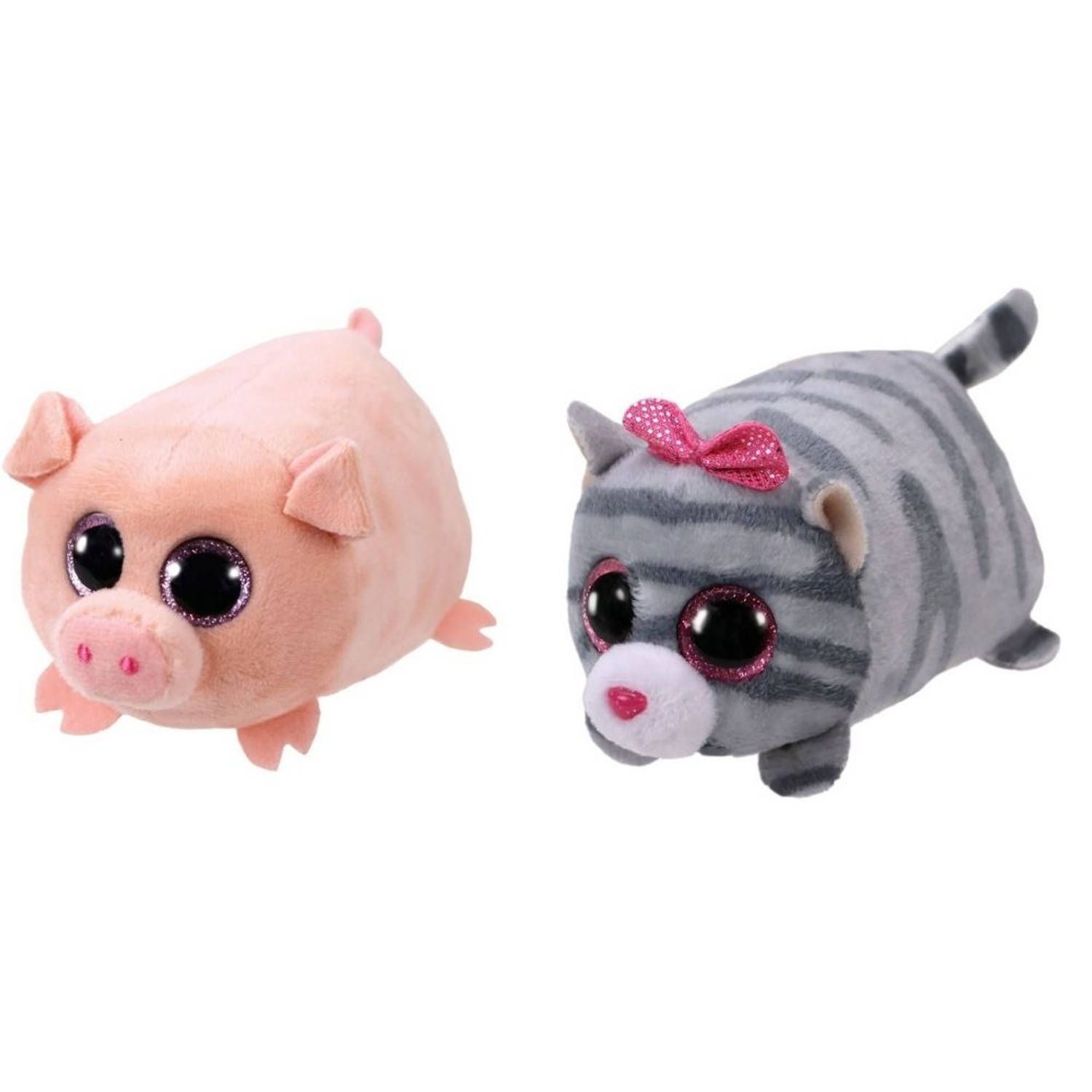TY - Knuffel - Teeny s - Curly Pig & Cassie Mouse
