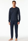 Schiesser heren pyjama extra lang - Blauw Ruit-NOS