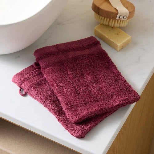 NOUS Living washand donkerroze (set van 2) (15x20 cm)