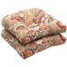 Pillow Perfect Heldere bloemen binnen/buiten stoel zitkussen getuft, weer- en vervagingsbestendig, 19 "x 19", groen/rood Zoe 2 Count