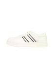 Armani Exchange London Baskets pour homme, à rayures latérales, couleur contrastée, blanc cassé + noir, taille 42 EU