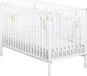 Lit bébé 120 x 60 cm, barreaux, bois blanc, sommier réglable