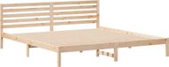 vidaXL Cadre de lit avec tête de lit, marron, 200 x 220 cm, bois de pin massif