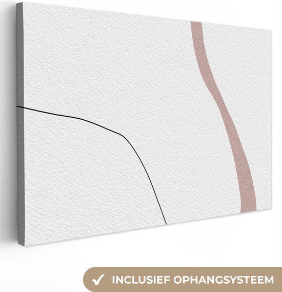 OneMillionCanvasses Canvas schilderij 150x100 cm - Lijn - Pastel - Multicolor - Modern