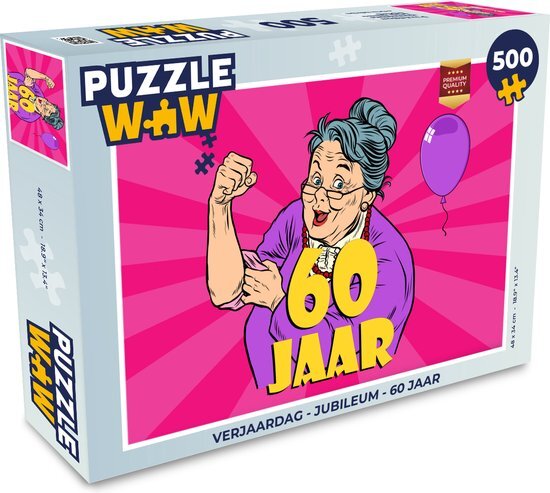 MuchoWow Puzzel Verjaardag - Jubileum - 60 Jaar - Legpuzzel - Puzzel 500 stukjes