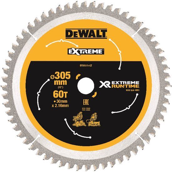 DeWalt DT99575 XR Cirkelzaagblad - 305 x 30 x 60T - Hout