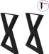 Pieds de table 2 pcs 80x(72-73,3) cm acier noir