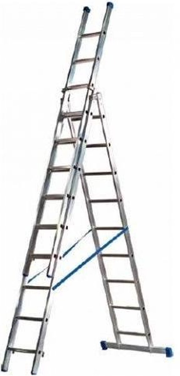 Maxall Reformladder driedelig recht 3x12 sporten + gevelrollen