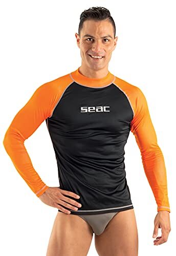Seac Heren T-Sun Lange Rash Guard Shirt voor Zwemmen, Surfen, Duiken, UV-bescherming