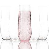 Youngever 15 Pack 275ML Onbreekbare Champagne Fluit 9 Oz, Plastic Champagne Fluiten, Champagne Glazen, Recyclebare Champagne Plastic Cup, Stengel, Onbreekbaar, Fluit Glazen