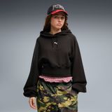 PUMA Essentials Cropped hoodie met ballonmouwen voor Dames, Zwart, Maat S