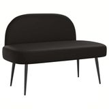 vidaXL - Gevuld - bankje - met - rugleuning - Zwart - 110 - x - 60 - x - 76 - cm - Kunstleer