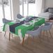 Bonamaison Tafelkleed, Anti-Mold, Sneldrogend, Waterdicht, 100% Polyester Tafellaken, Petroleum Groen, Wit, 140 x 200 Cm