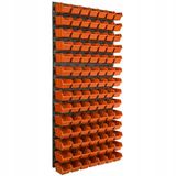 botle Mur à outils 58x117cm avec 98 bacs Orange - Organisateur d'atelier