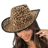 Chaks - Cowboyhoed met luipaardprint, westernhoed