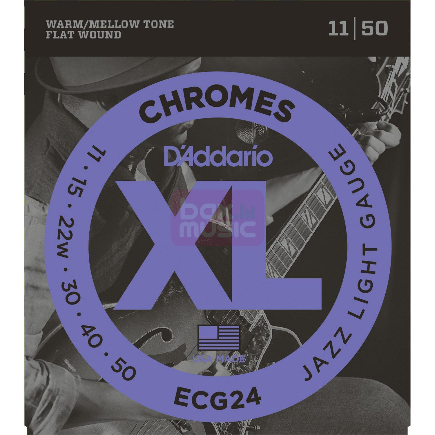 D'ADDARIO Daddario ECG24 flatwound snarenset voor elektrische gitaar