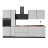 Vicco Complete keukeneenheid Fame-Line, Wit Landhuis/Antraciet, 310 cm, WB Eik