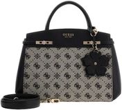 GUESS Melinda Logo Tri Compartment Satchel Black Logo Handtas