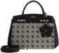 GUESS Melinda Logo Tri Compartment Satchel Black Logo Handtas