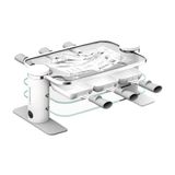 LAGRANGE Raclette grill for 6 persons, ceramic pans (PFAS-free formula), 750 W, glass plates, removable top plate, integrated pan support, sleek design, on/off switch, 079622