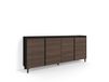 Maisons du Monde Buffet 207x35x91cm effet bois de chêne foncé et noir avec pieds
