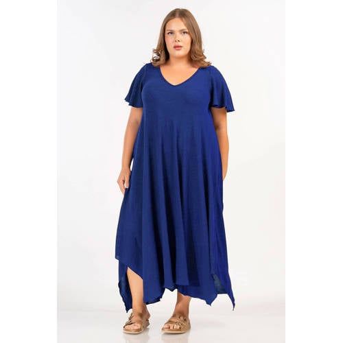 Curviss maxi jurk blauw