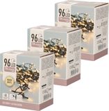 Merkloos / Sans marque Kerst LED-verlichting met timer op batterij warm wit buiten - 96 lampjes - 7 m - Kerstboomverlichting