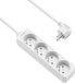 Allteq - Stekkerdoos met penaarde - 4-voudig - 3 meter - Wit