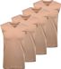 Ragman Onderhemd Verpakking van 4 Beige V-hals Mouwloos Slim fit Katoen Maat S