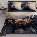 PETTI Artigiani Italiani - Zomersprei voor eenpersoonsbed, 170 x 260 cm, 100 g/m², omkeerbaar, voor eenpersoonsbed, lentebed, licht dekbed, Marmo Blus, 100% Made in Italy