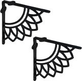 Merkloos Relaxdays Plankdrager - Set van 2 - 19 cm - Gietijzer - Mandala - Zwart
