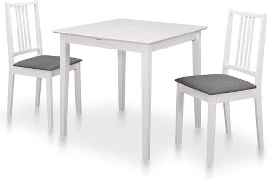 vidaXL 3-delige Eethoek MDF wit