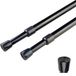 2 AIJIEGUANG Set van 2 uittrekbare gordijnroedes met veer, 71,1 tot 109,2 cm, voor keuken, badkamer, raam, huis, zwart