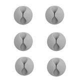 Allteq - Kabelclip - Zelfklevend - 6 stuks - Kabelhouder - Grijs
