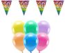 Boland Party - 20e verjaardag versiering - 100x ballonnen - 2x leeftijd vlaggetjes
