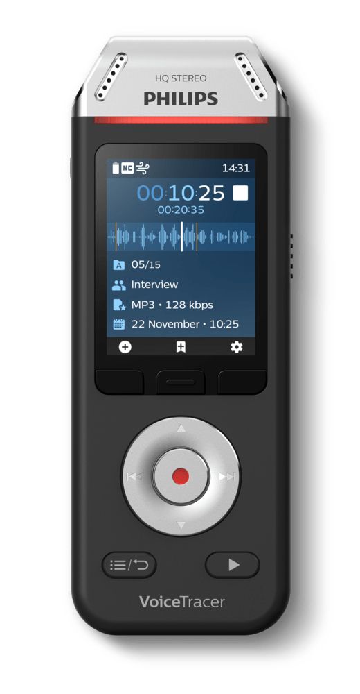 Philips Voice Tracer DVT2110/00 - Digital Voice Recorder - 8GB - Black/Chrome
