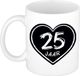 Bellatio Decorations cadeau mok/beker - 25 jaar - verjaardag - keramiek - 300 ml