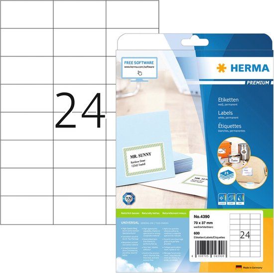 Herma Premium Etiketten 70x37mm Wit 600 stuks