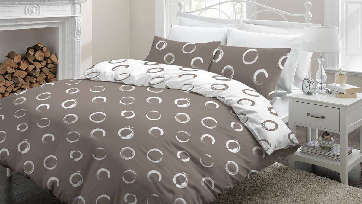 Snoozing Lieve - Flanel Dekbedovertrek Lits-jumeaux 240x200/220 cm + 2 kussenslopen 60x70 cm - Taupe