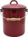 KARL KRÜGER Émail poubelle avec couvercle, acier, 3 litres, rouge/noir