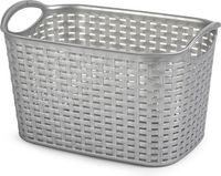 Plasticforte opbergmand/kastmandje - 19 liter - zilver - kunststof - 29 x 39 x 25 cm